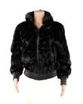 Ladies Reversible Black Mink  Leather Jacket