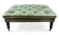 A Victorian ButtonTufted Stamped Green Leather Upholstered Bench
