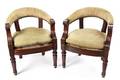 A Pair of Regency Style Mahogany TubBack Chairs