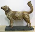 Cast zinc and painted garden figure of a golden retriever late 19th c