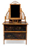 A Victorian Bamboo and Lacquered Dressing Table