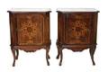 A Pair of Continental Inlaid Wood Side Cabinets