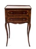 A Louis XV Style Walnut Inlaid Side Cabinet