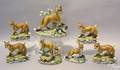 Five pottery figures of a red fox by Andrea