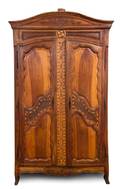 A French Provincial Inlaid Walnut and Fruitwood Armoire