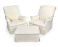 A Pair of White Club Chairs