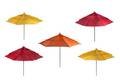 A Set of Five Patio Umbrellas