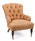 A Pair of Victorian Style Mahogany and Upholstered Armchairs