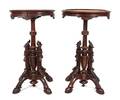 A Near Pair of Victorian Walnut Pedestal Tables