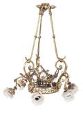 A Neoclassical Gilt Metal SixLight Chandelier