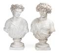 Two Neoclassical Glazed Ceramic Busts