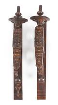 A Pair of Victorian Walnut Carved Brackets