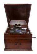 A Gramophone Mahogany Cased Phonograph