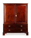 English Mahogany Linen Press