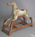 Carved and painted rocking horse