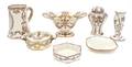 A Group of Lenox Porcelain Silver Overlay Table Articles