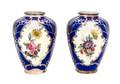 A Pair of Alka Silver Overlay Porcelain Vases