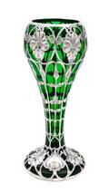 An Art Nouveau Silver Overlay Glass Vase