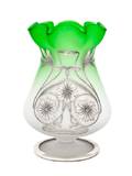 An Art Nouveau Silver Overlay Frosted Glass Vase