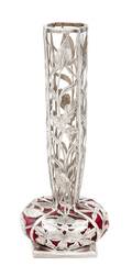 An Art Nouveau Silver Overlay Glass Vase
