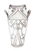 An Art Nouveau Rudolstadt Silver Overlay Porcelain Vase