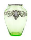 A Silver Overlay Glass Vase