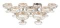 Nine Silver Overlay Glass Coupes