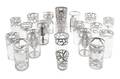 A Group of Twenty Silver Overlay Glass Cups