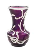 A Silver Overlay Glass Vase manner of Loetz