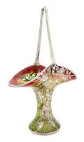 A Silver Overlay Iridescent Glass Basket