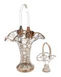 Two Silver Overlay Glass Baskets