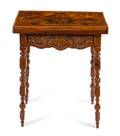 An Emile Galle Marquetry FoldOver Card Table
